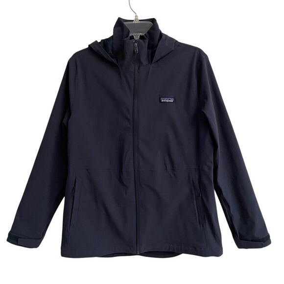 Patagonia Jackets & Blazers - Patagonia H2no Quandary Full Zip Hooded Jacket Women’s L28050 Nylon Navy